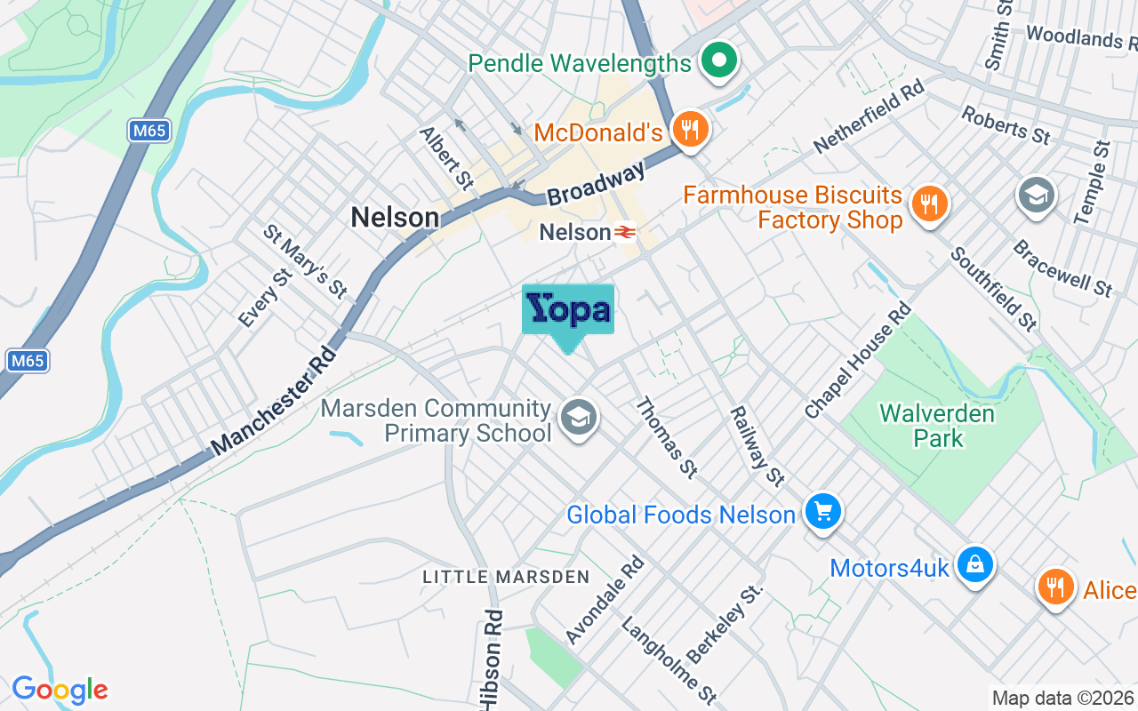 Map showing the location of BB9 9BL