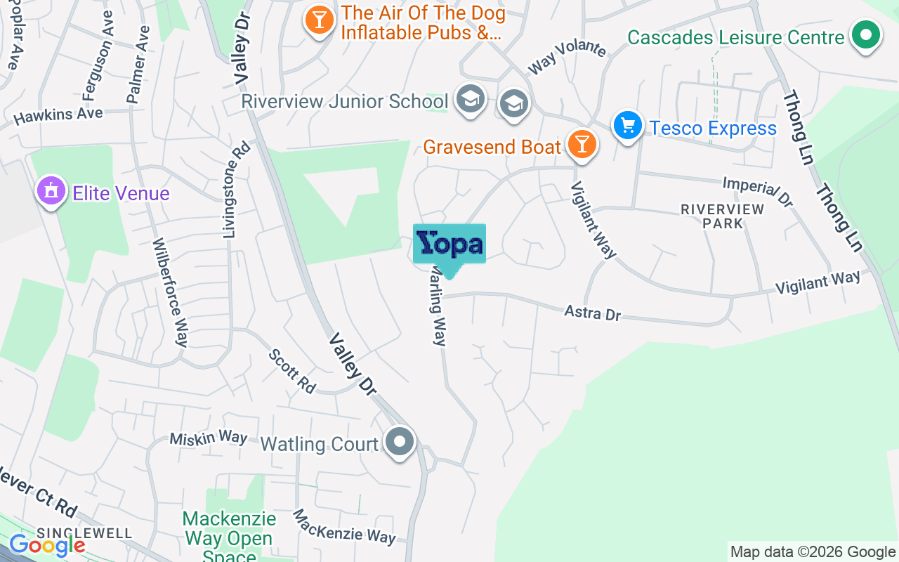 Map showing the location of DA12 4QE