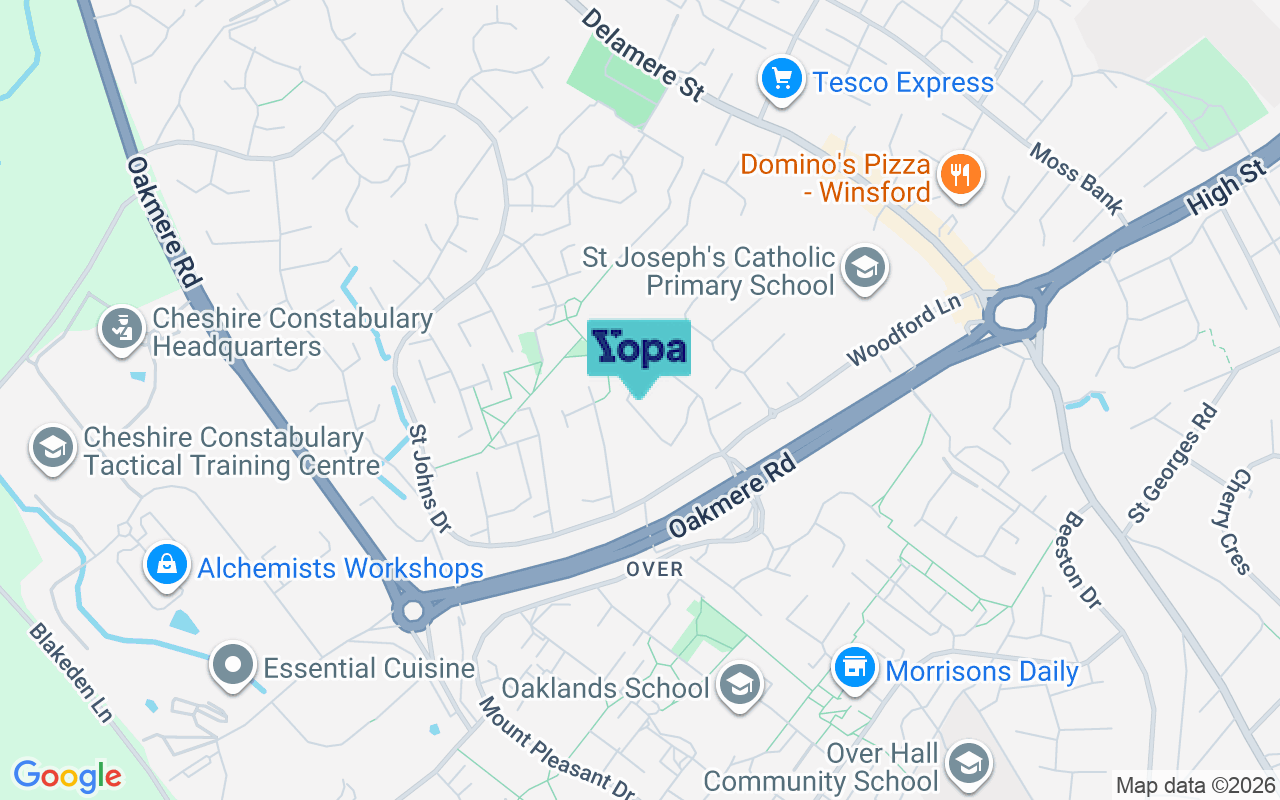 Map showing the location of CW7 2RG