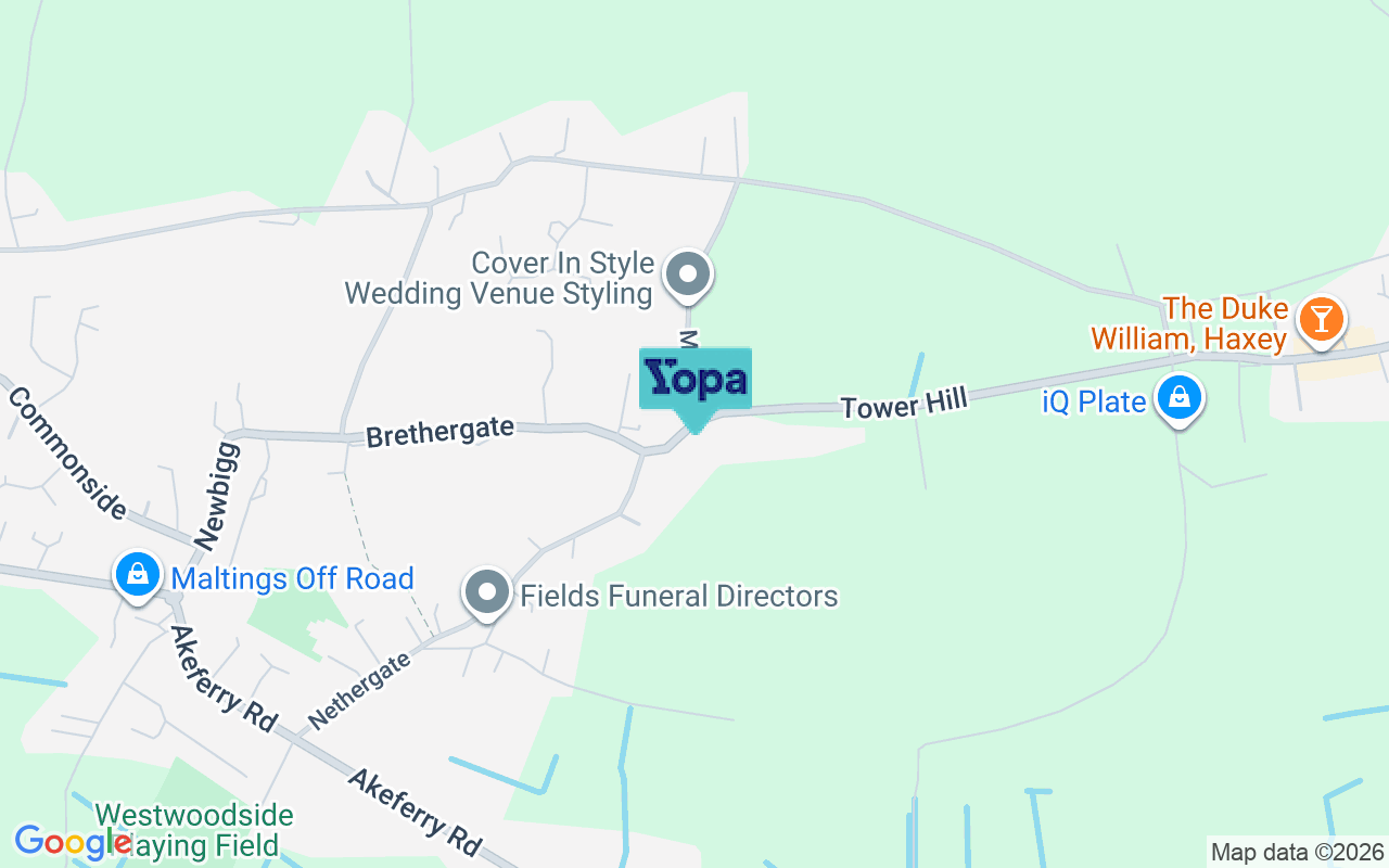 Map showing the location of DN9 2AE
