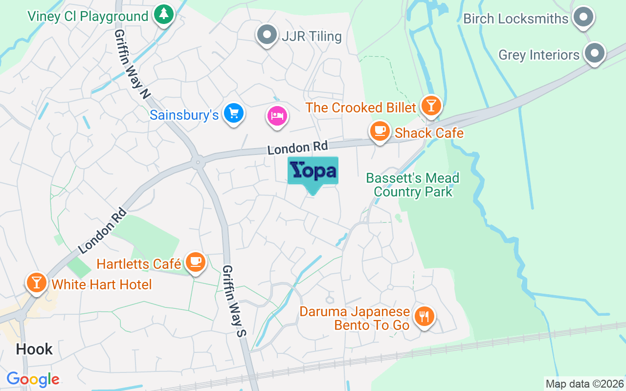 Map showing the location of RG27 9PW