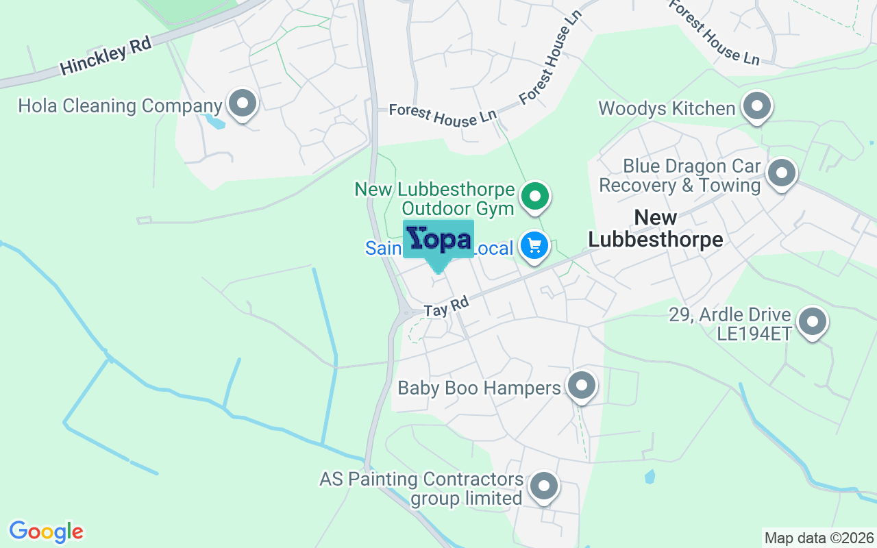 Map showing the location of LE19 4BB