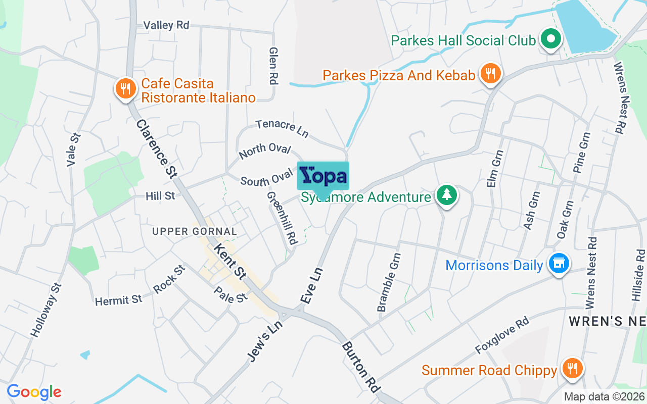 Map showing the location of DY3 1XT