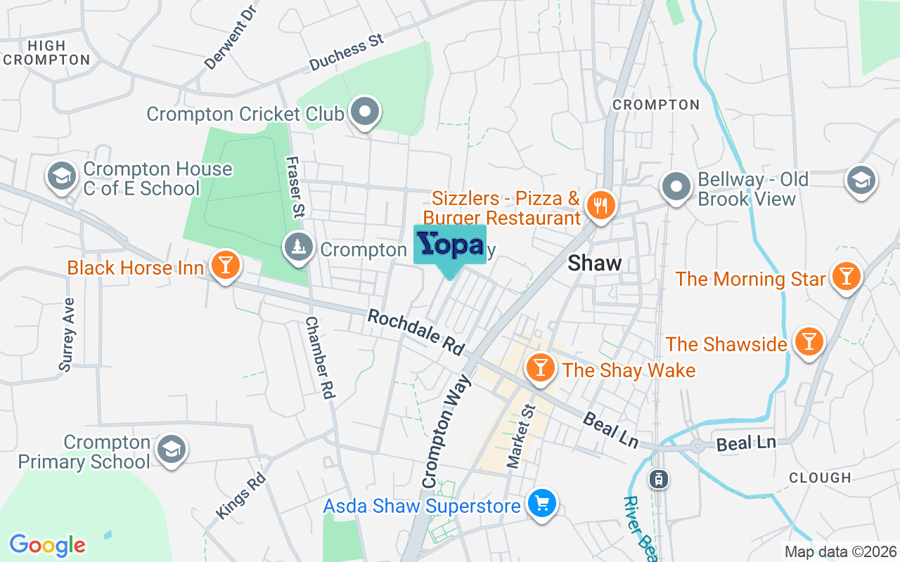 Map showing the location of OL2 7RY