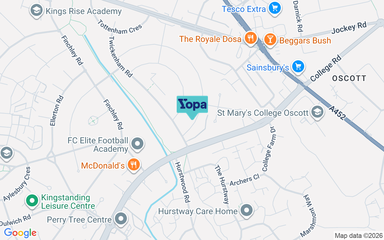 Map showing the location of B44 0NU