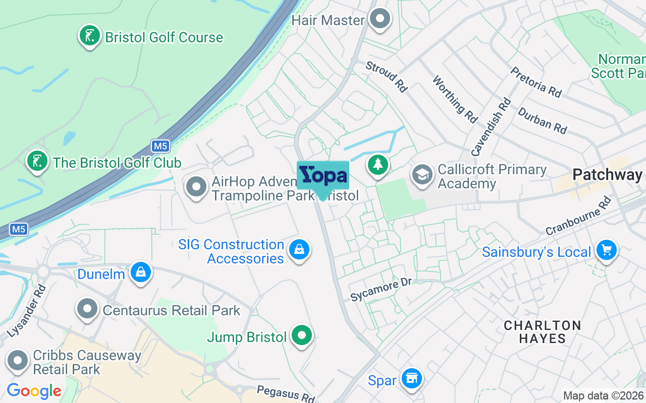 Map showing the location of BS34 5SJ