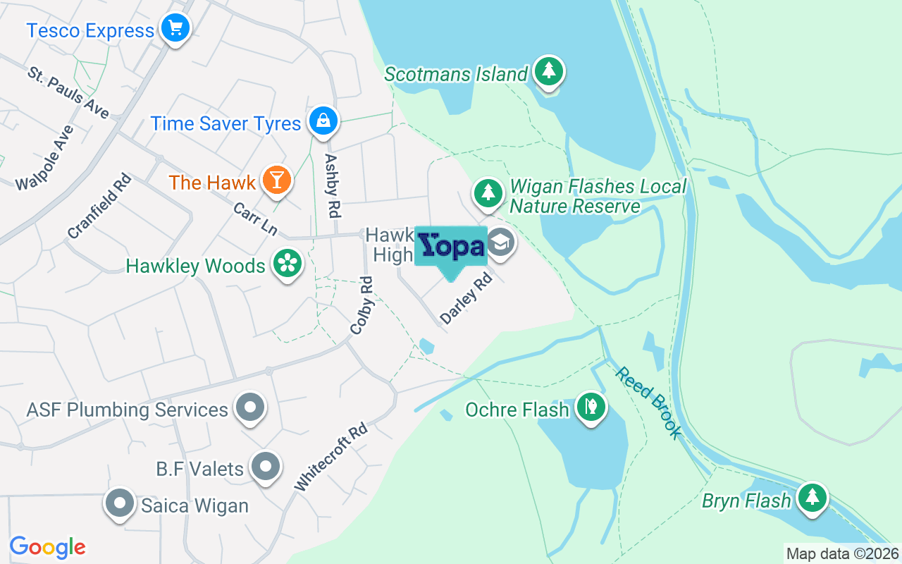 Map showing the location of WN3 5PD
