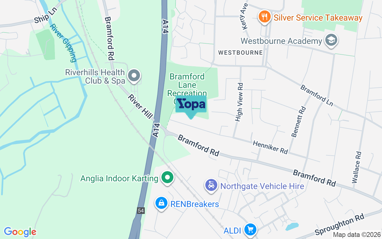 Map showing the location of IP1 5HQ