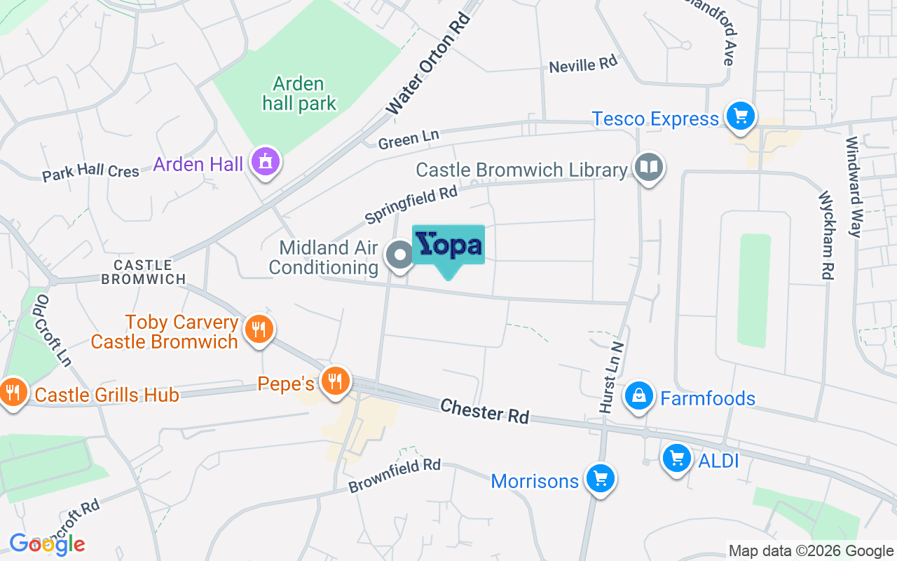 Map showing the location of B36 0EJ