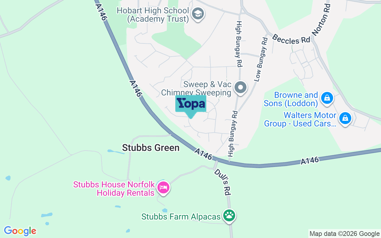 Map showing the location of NR14 6DP