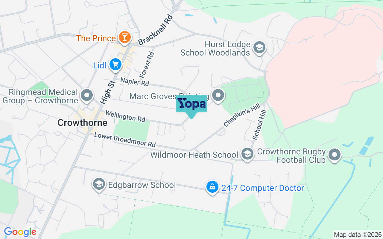 Map showing the location of RG45 7LH