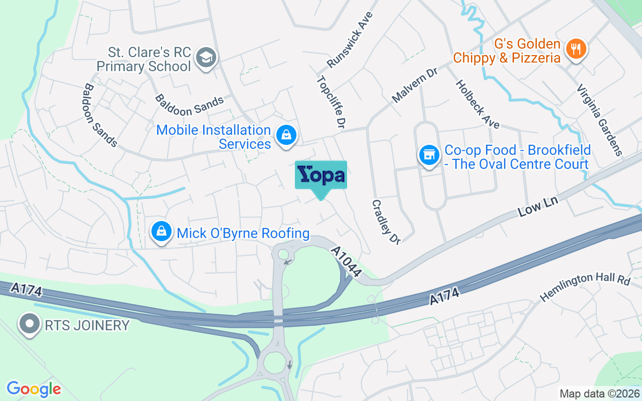 Map showing the location of TS5 8HA