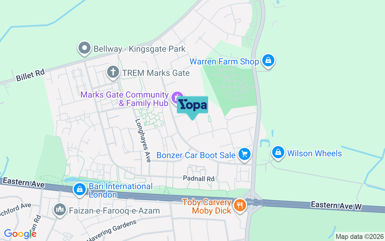 Map showing the location of RM6 5LL