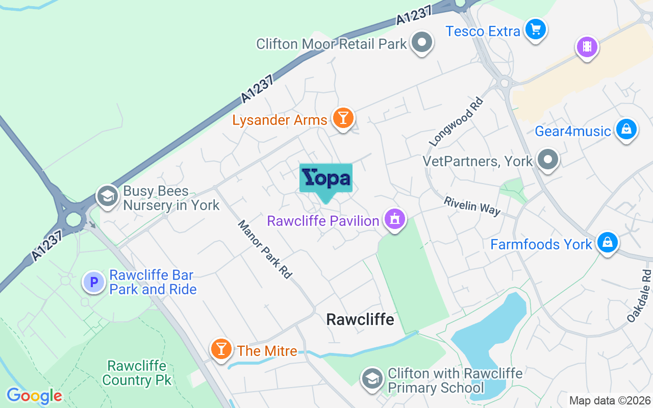 Map showing the location of YO30 5NH
