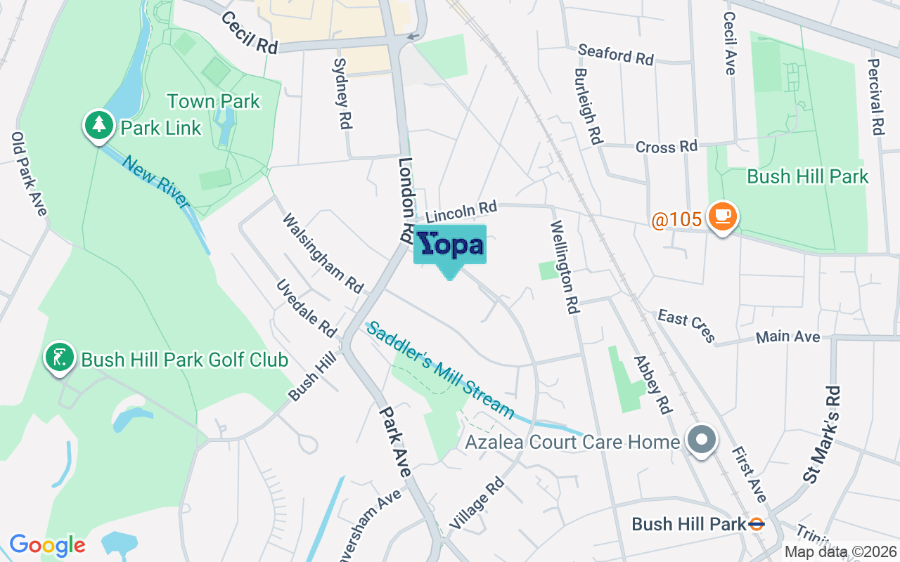 Map showing the location of EN1 2DL