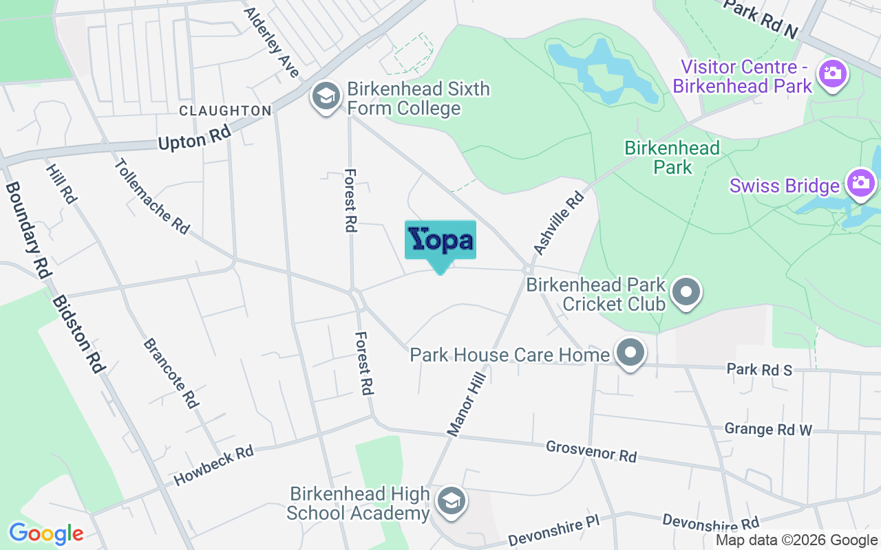 Map showing the location of CH43 8SW