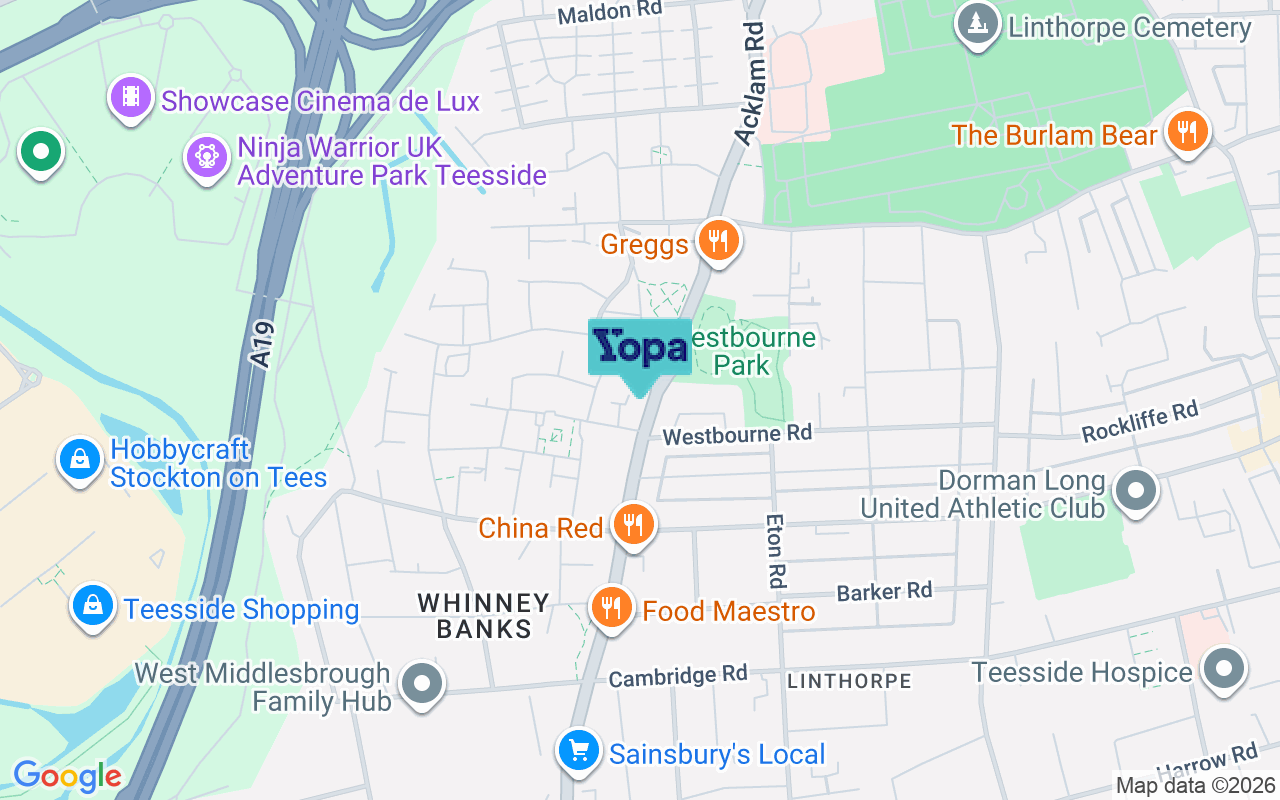 Map showing the location of TS5 4GD