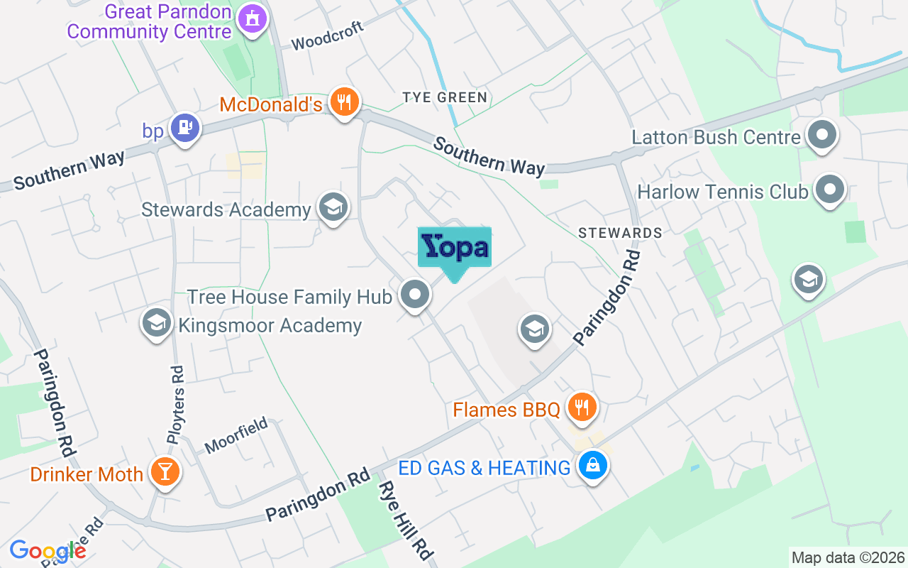 Map showing the location of CM18 7PB