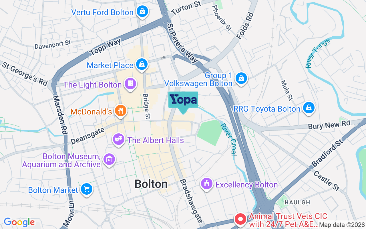 Map showing the location of BL1 1HR