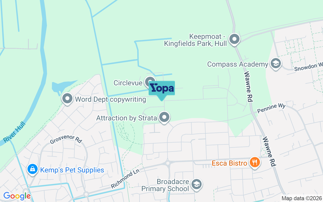 Map showing the location of HU7 3PT