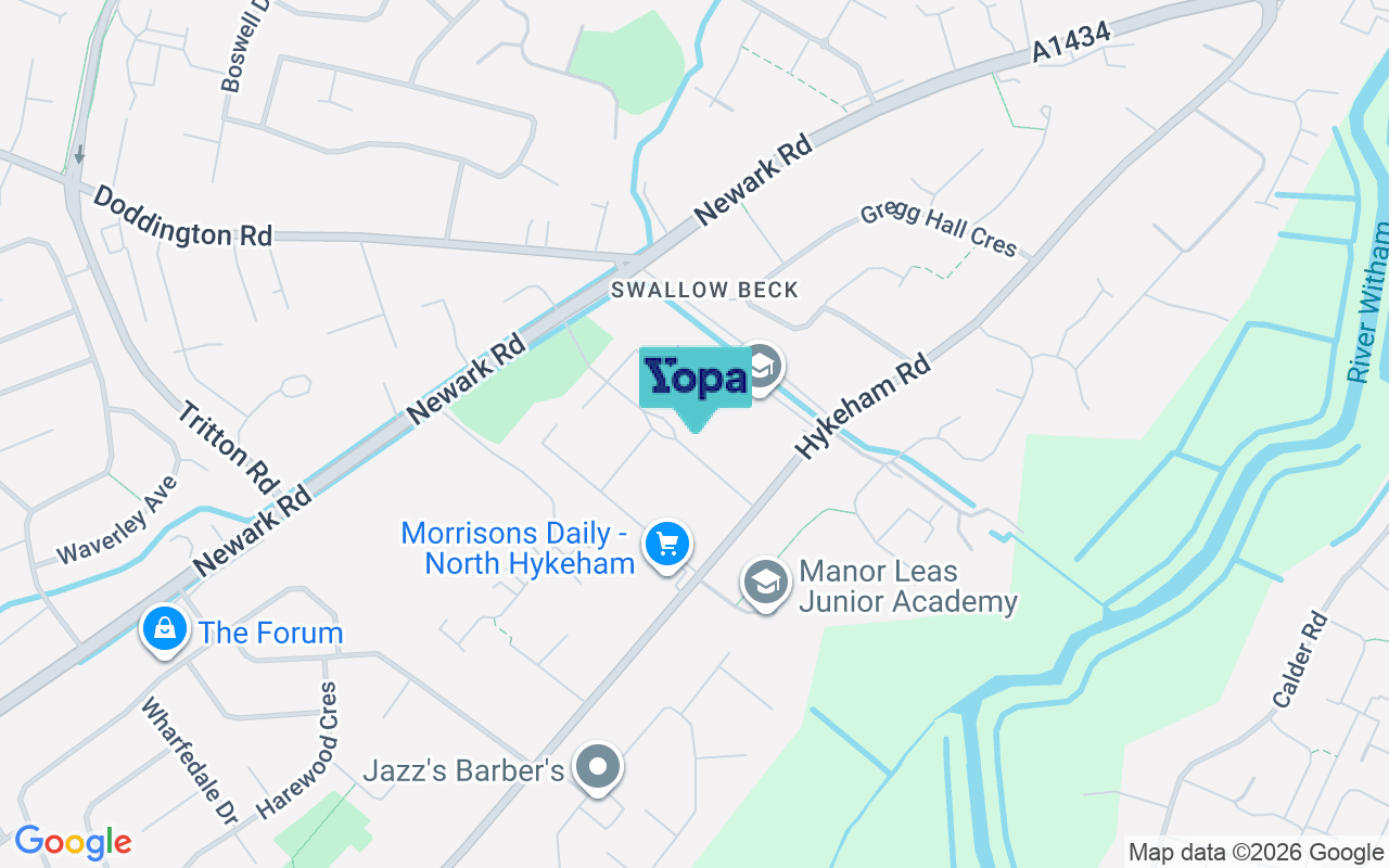Map showing the location of LN6 8AS