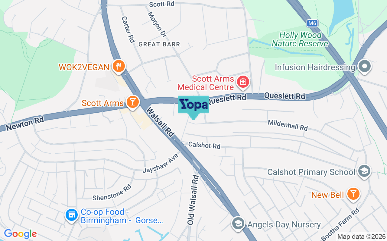 Map showing the location of B42 2JH