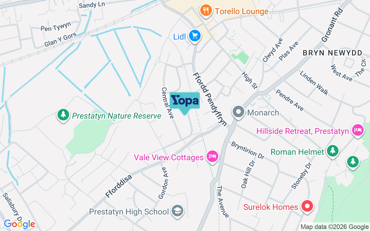 Map showing the location of LL19 8TH