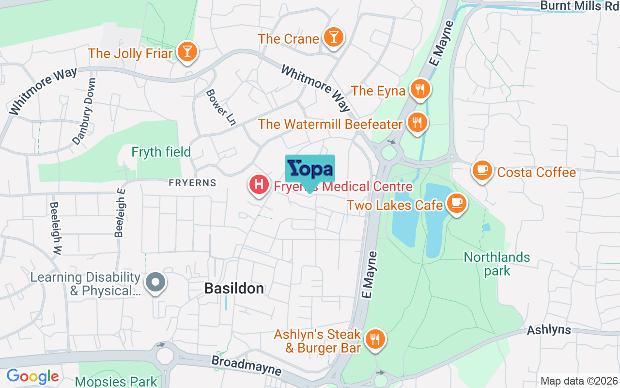 Map showing the location of SS14 3QS