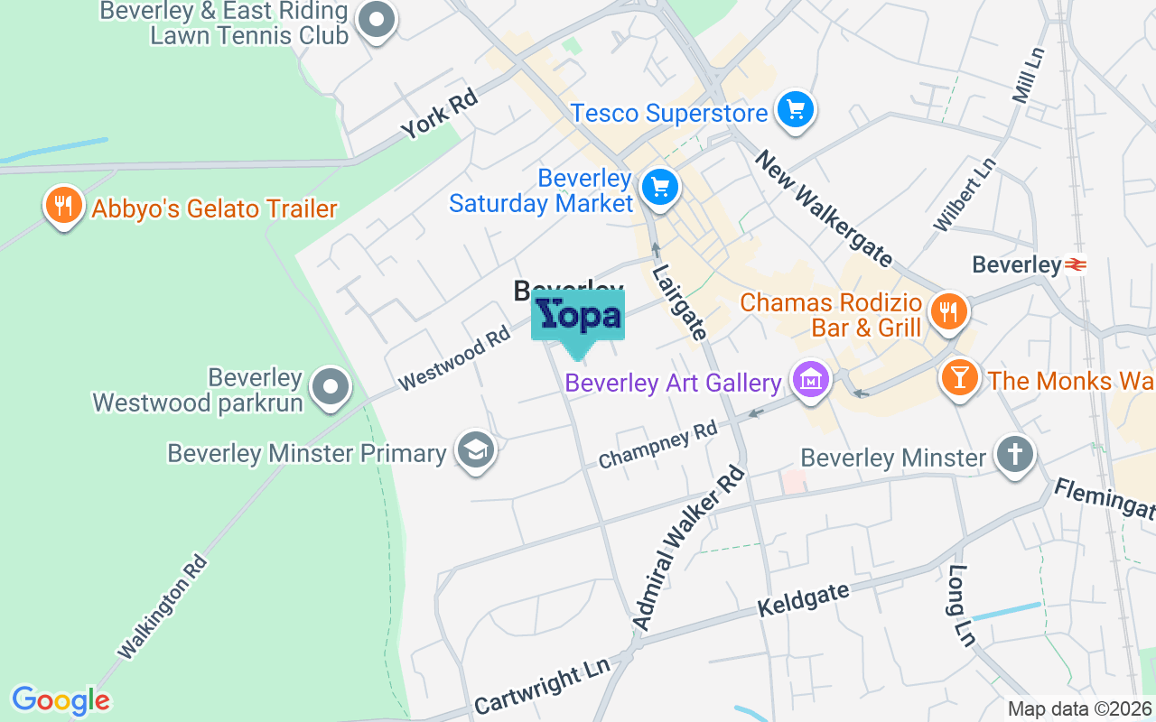 Map showing the location of HU17 8JT
