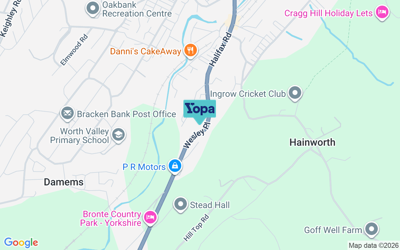 Map showing the location of BD21 5ET
