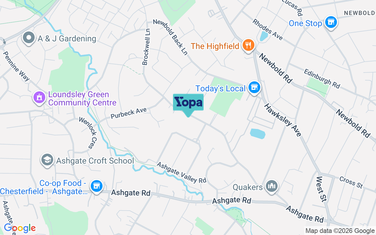 Map showing the location of S40 4EF
