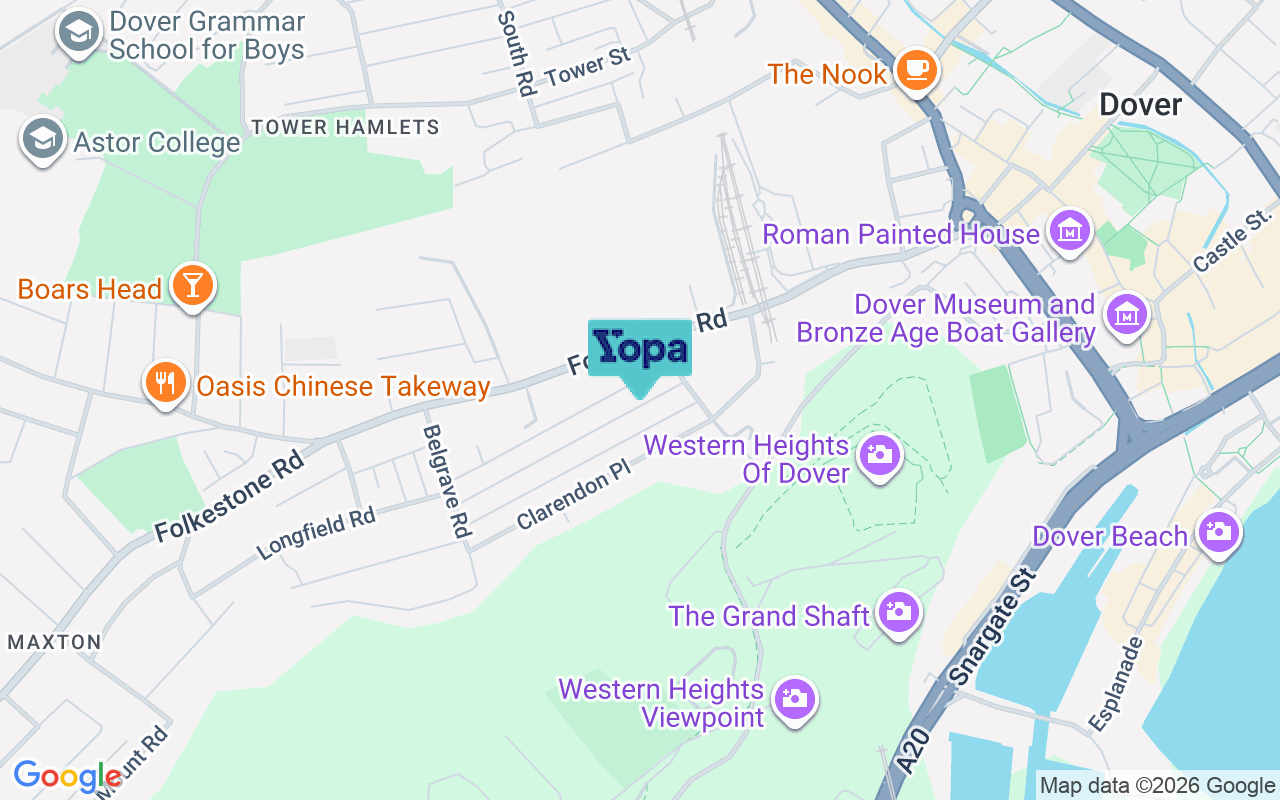 Map showing the location of CT17 9RE