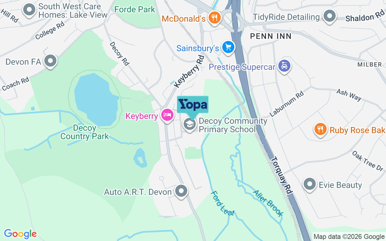 Map showing the location of TQ12 1DJ