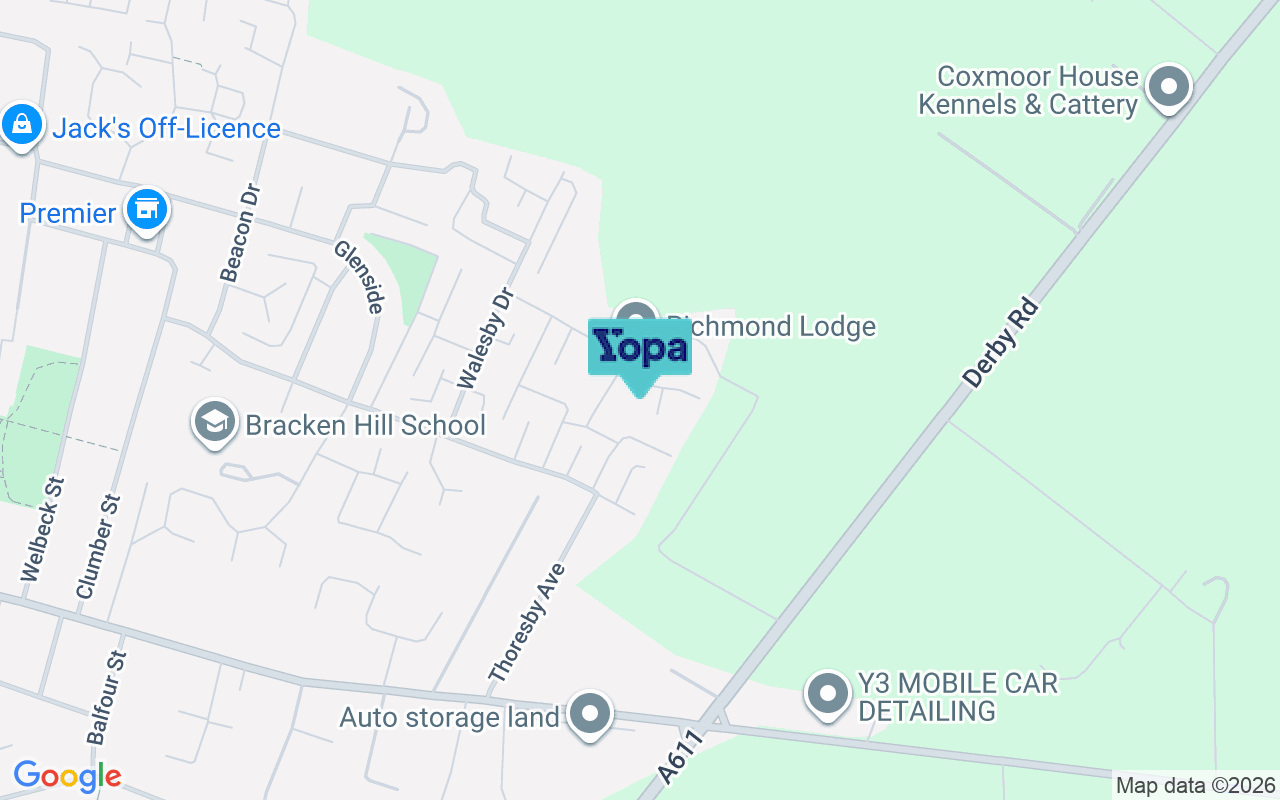 Map showing the location of NG17 7PW