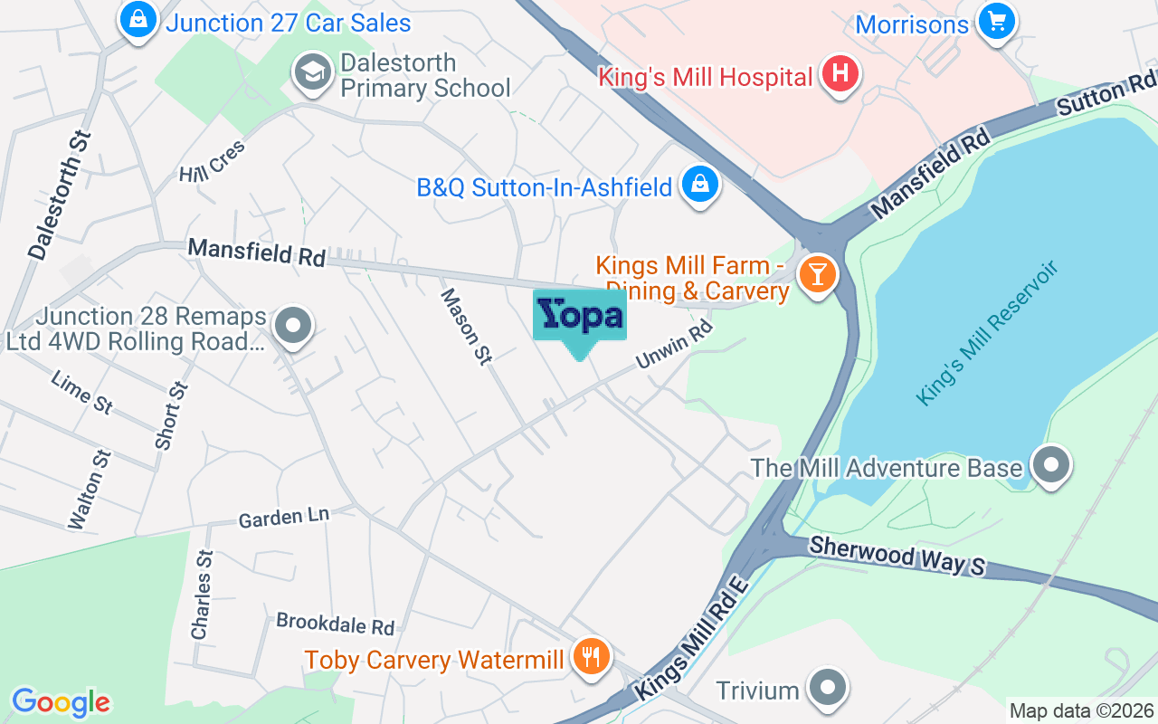 Map showing the location of NG17 4HU