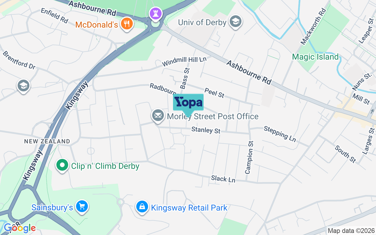 Map showing the location of DE22 3GX