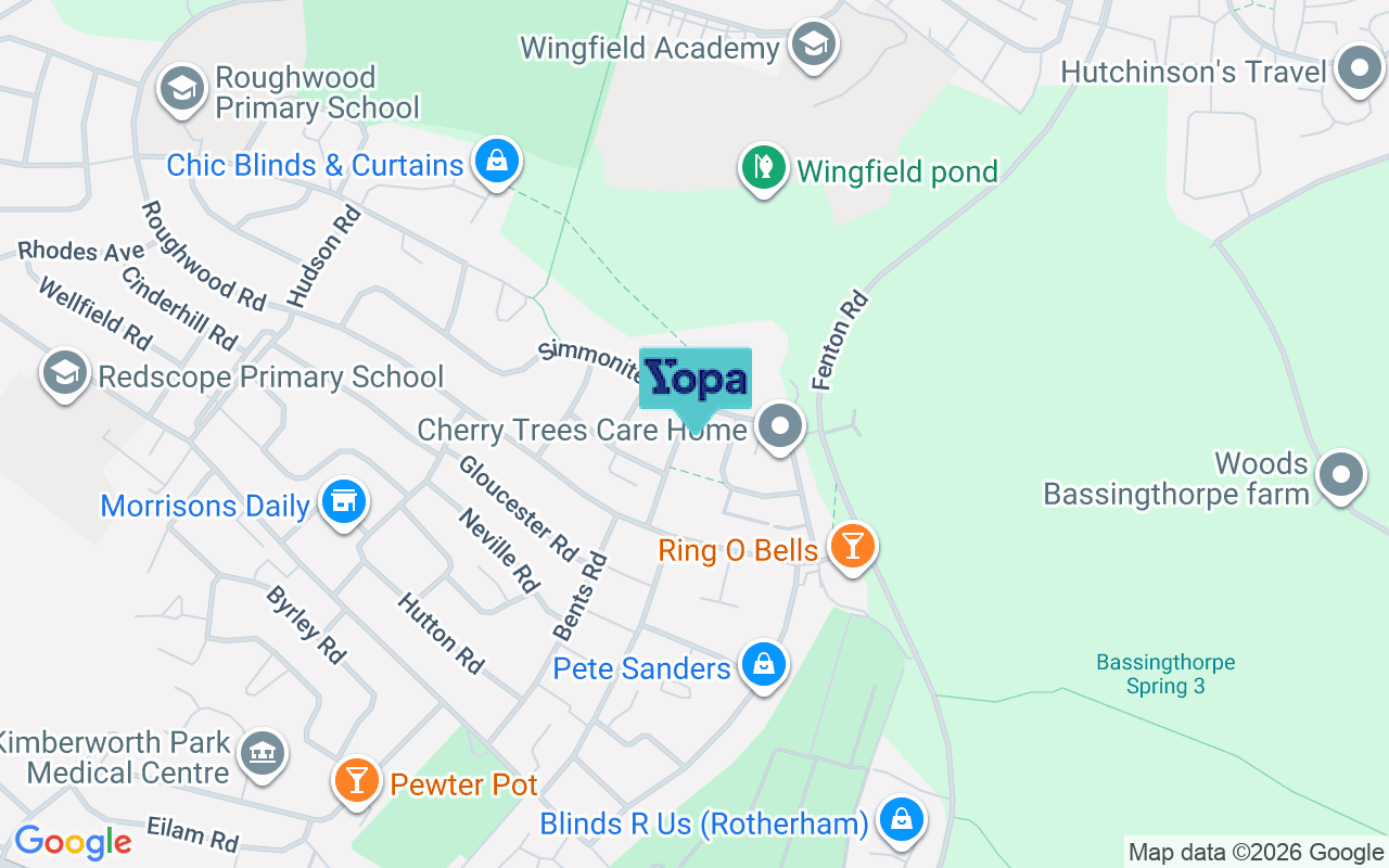 Map showing the location of S61 3DY