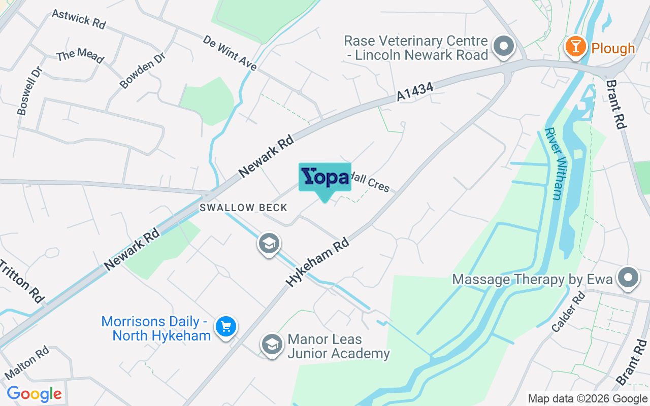 Map showing the location of LN6 8AL