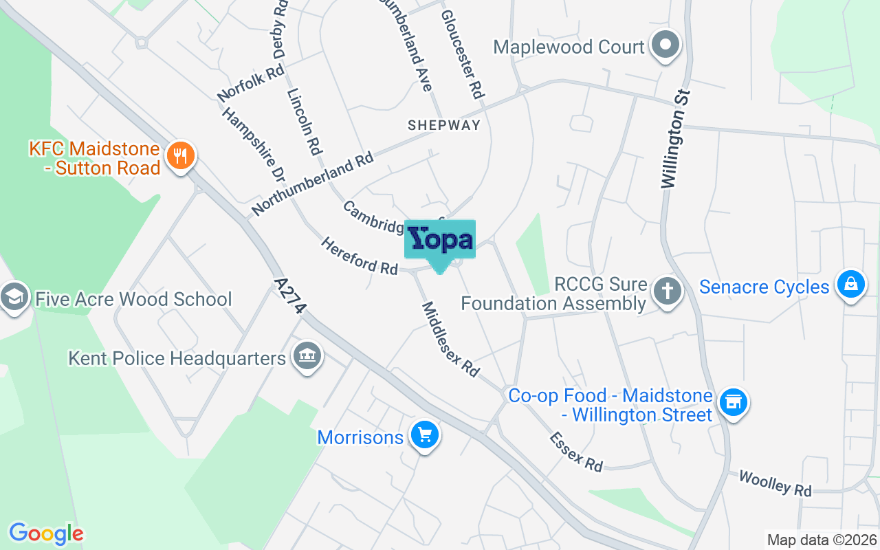 Map showing the location of ME15 7NA