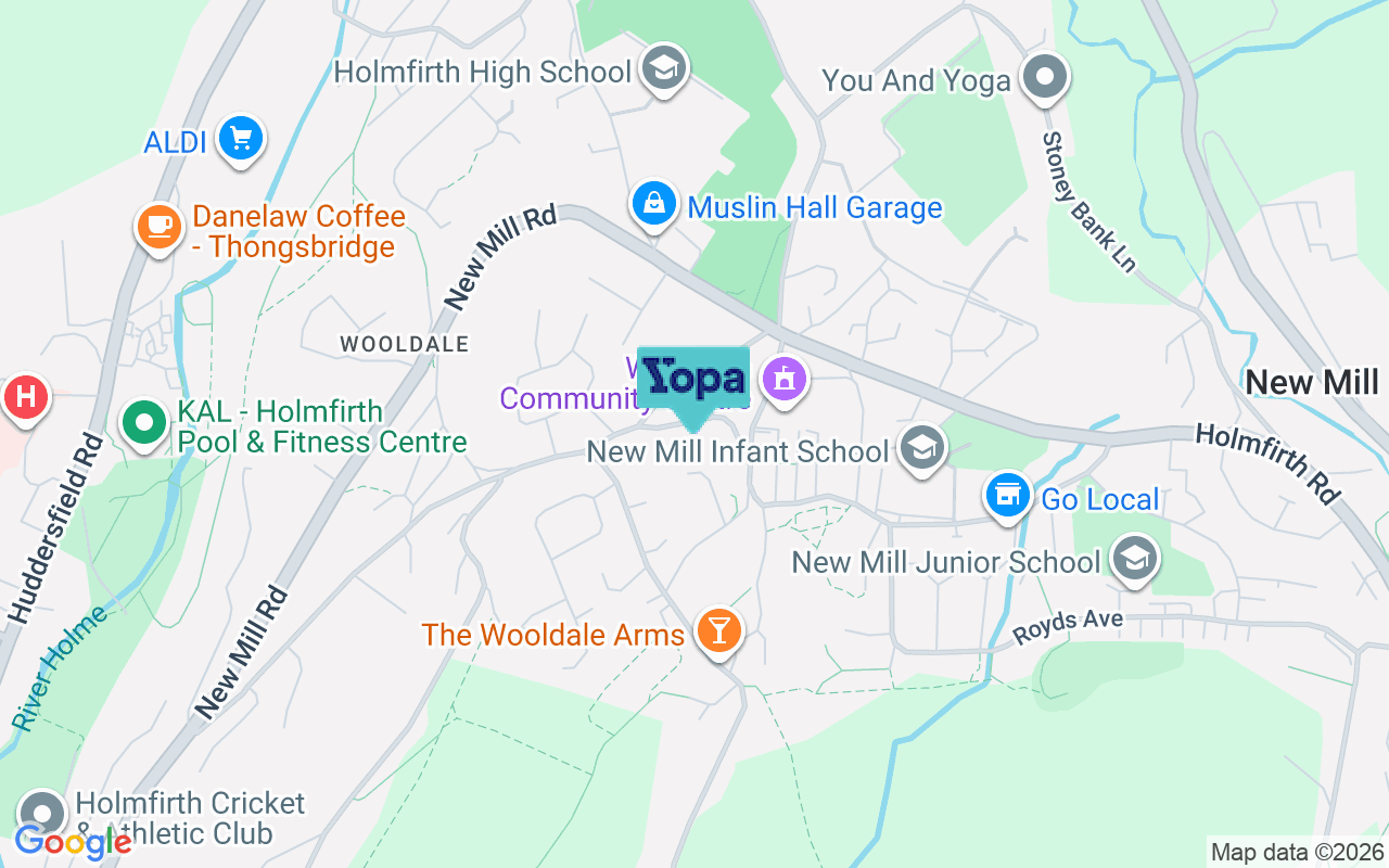 Map showing the location of HD9 1QD