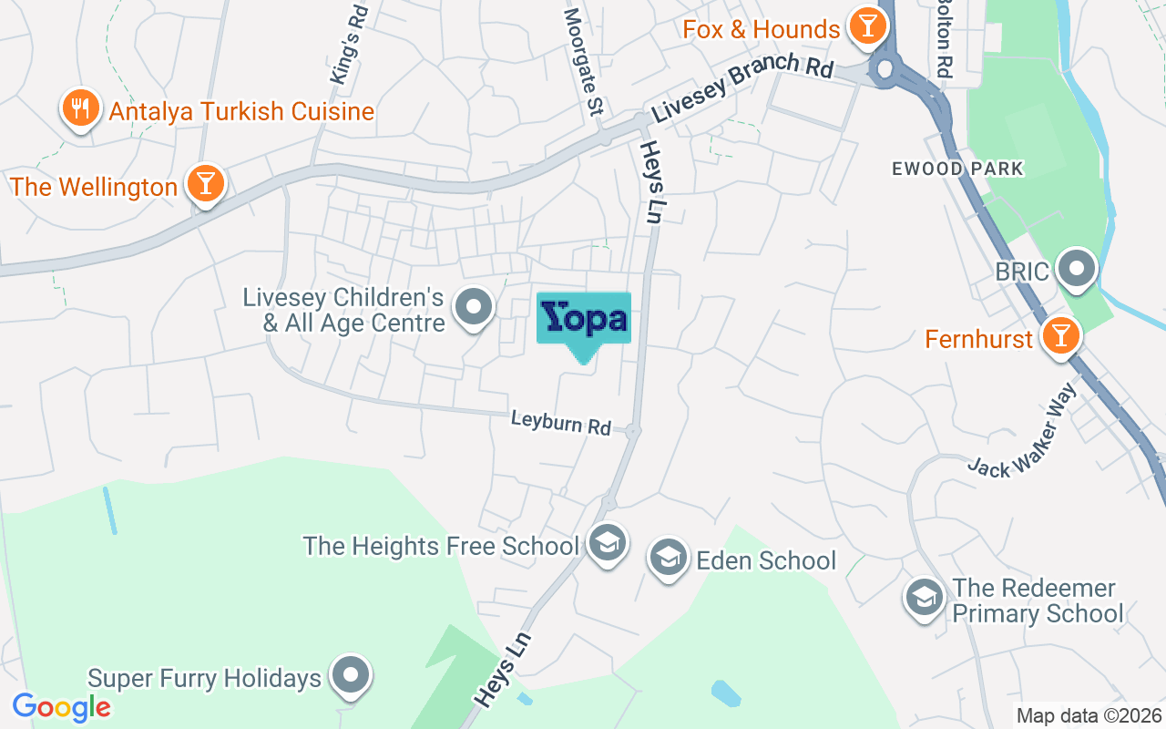 Map showing the location of BB2 4NL