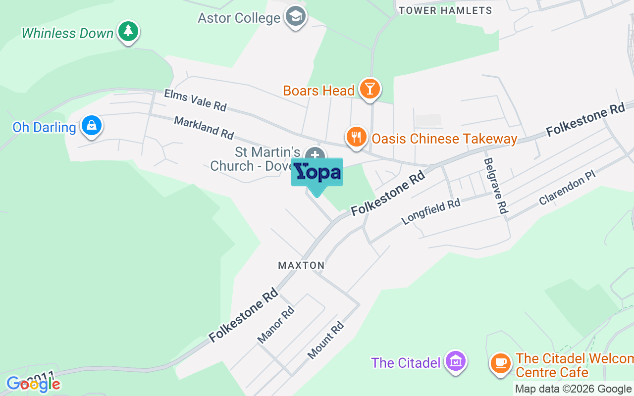 Map showing the location of CT17 9LW