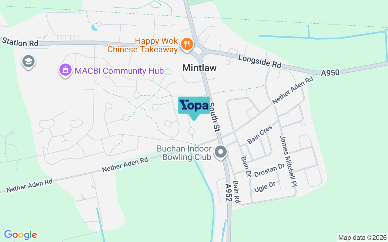 Map showing the location of AB42 5GG