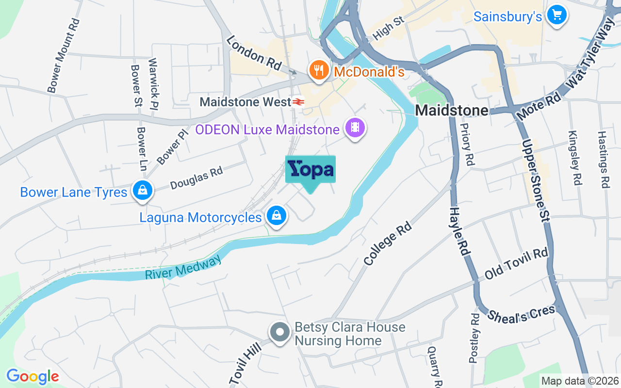 Map showing the location of ME16 8FB