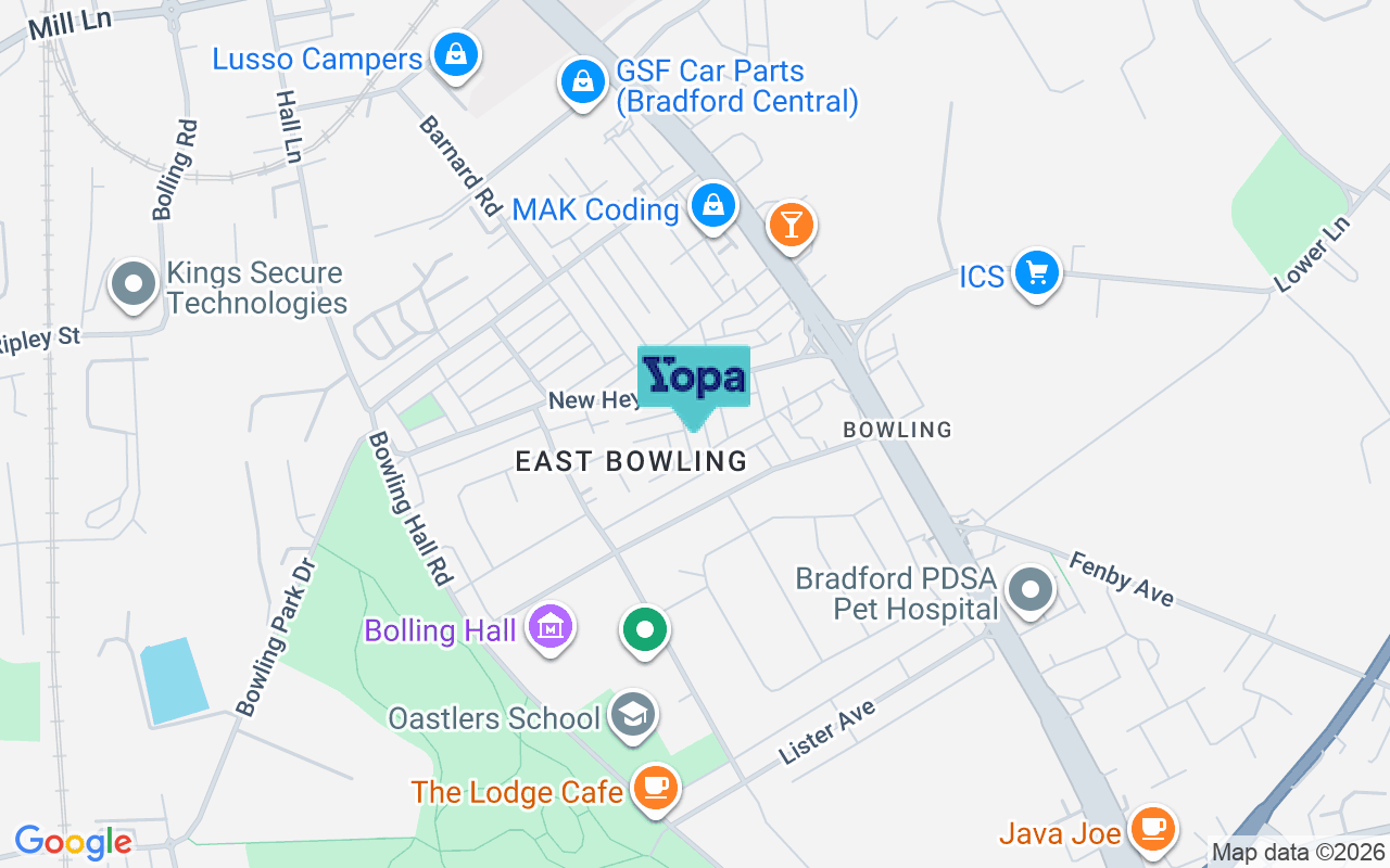 Map showing the location of BD4 7JH