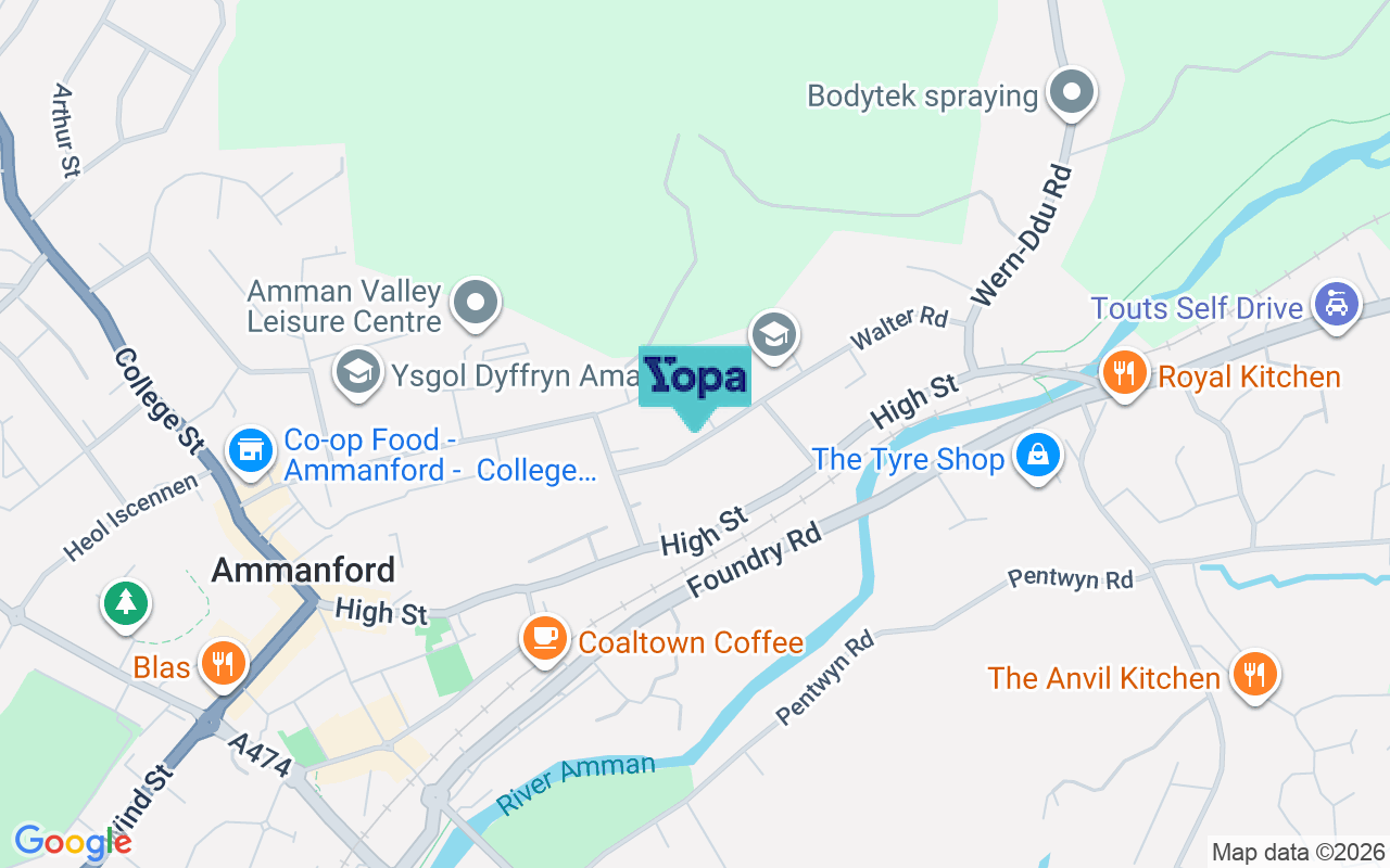 Map showing the location of SA18 2NH
