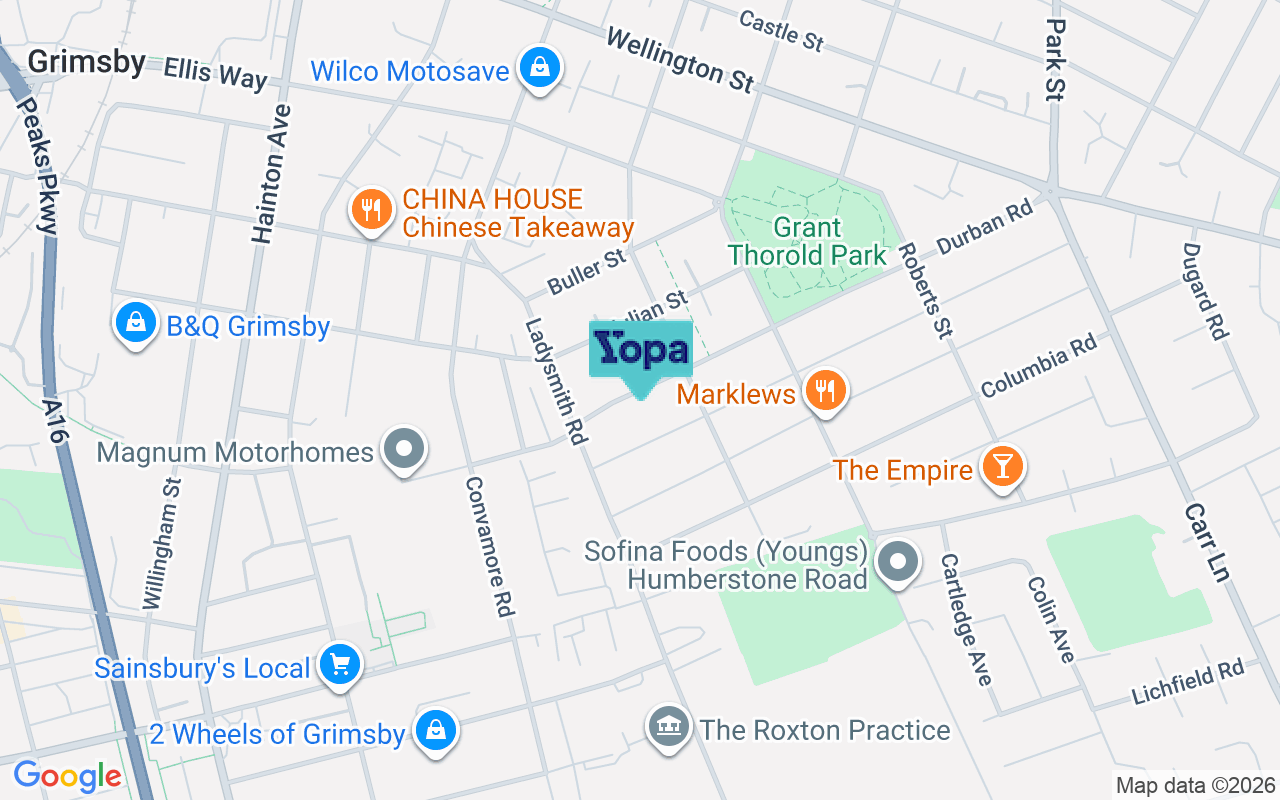 Map showing the location of DN32 8BD