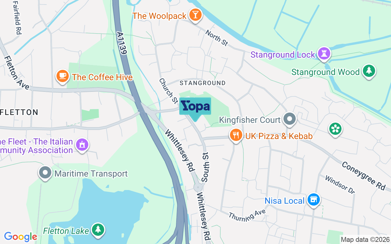 Map showing the location of PE2 8EU