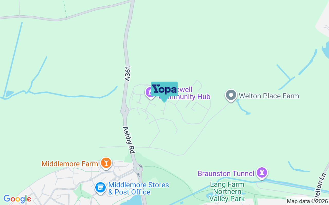 Map showing the location of NN11 2AL