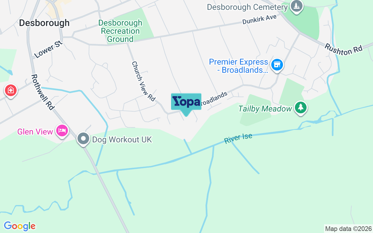 Map showing the location of NN14 2QR